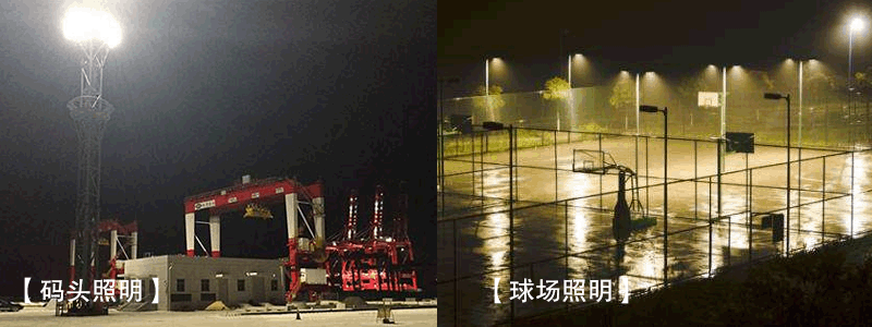 LED企鹅防眩泛光灯应用于篮球场和码头九九香蕉视频影院照明效果
