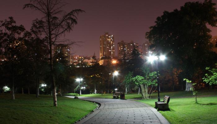 香蕉视频官网照明小区步道照明夜景效果图