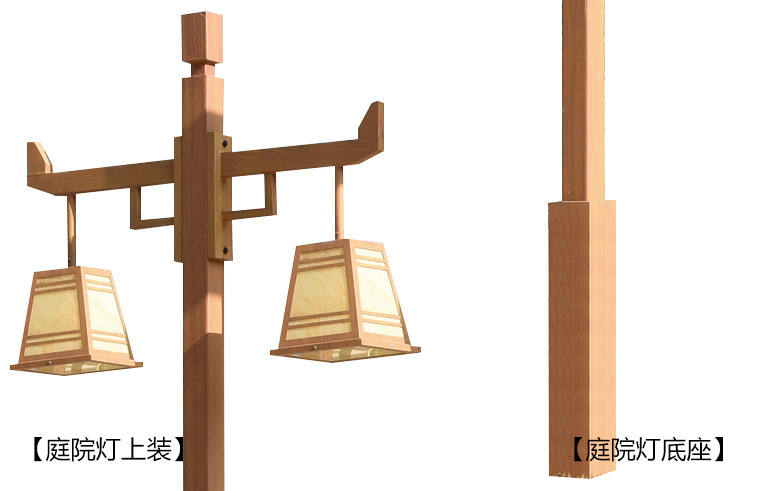香蕉视频官网照明(QDTYD-FG004)特色仿古双头木纹漆庭院灯细节展示图片