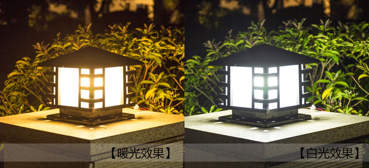 东莞香蕉视频官网照明(QDZTD-008)户外围墙墙头方形柱头灯暖光\白光亮灯效果