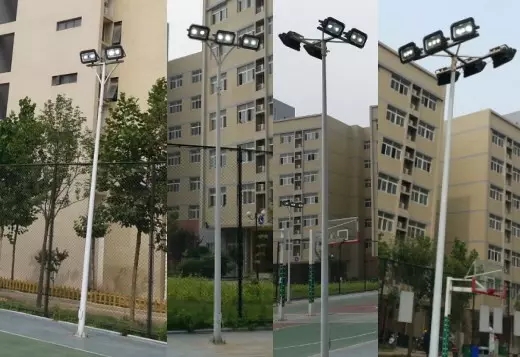 东莞香蕉视频官网照明户外篮球场照明灯具LED投光灯+立杆实景图片