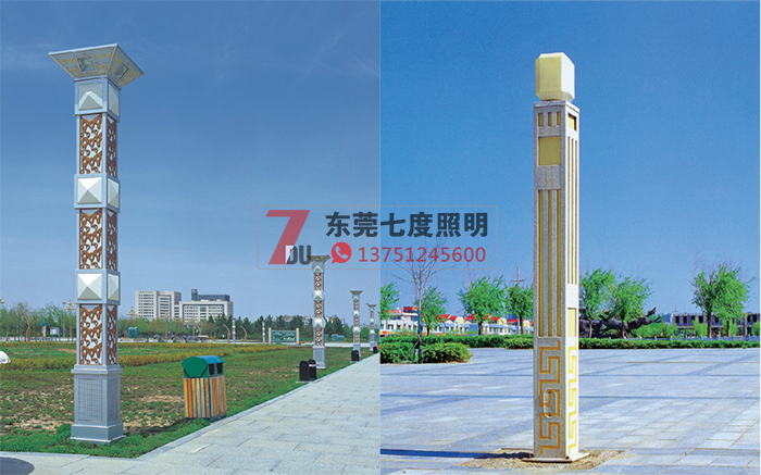广场园林香蕉视频最新网址柱安装效果图片