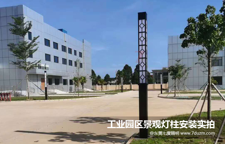 工业园区方形香蕉视频最新网址柱安装后实拍