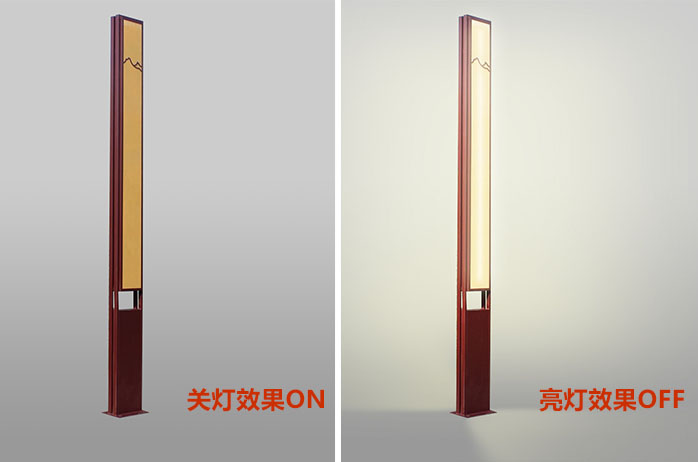 QDJGDZ-034特色新中式仿云石庭院香蕉视频最新网址柱关灯与亮灯效果实拍